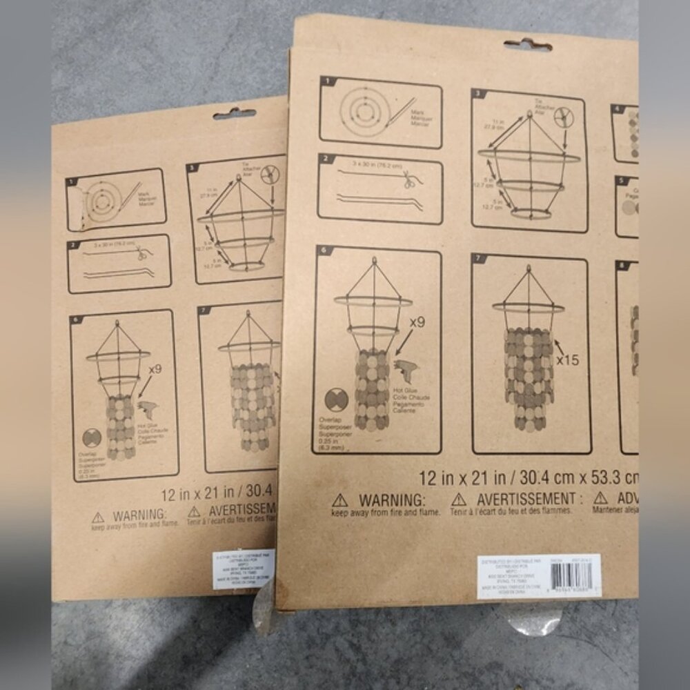 Recollections Gold Geometric Art Cardboard Chandeliers Party Or Other 2x - Picture 5 of 5